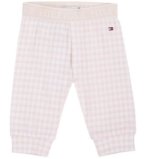 Se Tommy Hilfiger Leggings - Gingham - White/Pink Check ved KidsWorld