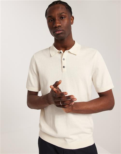 Jack & Jones Jjeemil Knit Polo S/S Sn Kortærmede poloer Beige