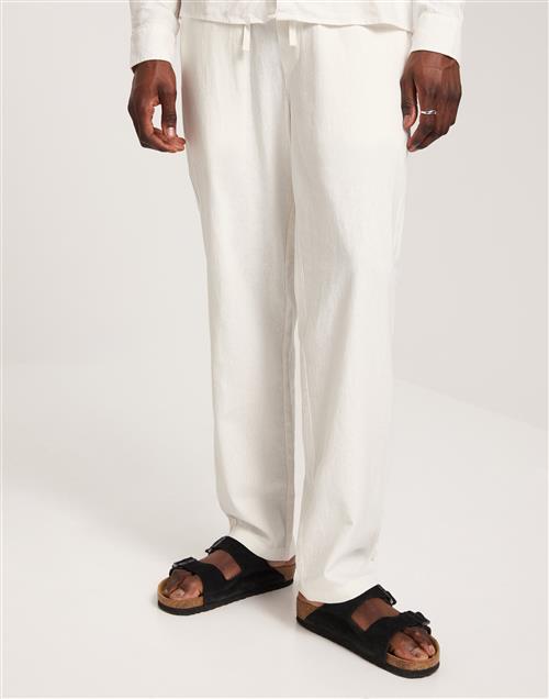 Solid SDAlann Allan Elasticated Linen Pants Hørbukser Hvid