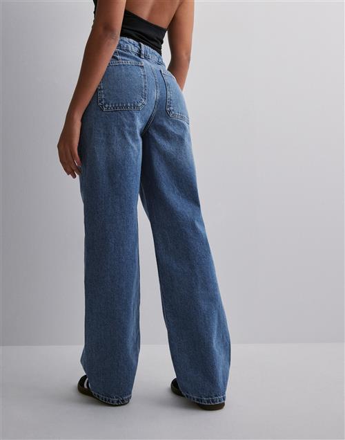 JDY - Blå - Jdymaya High Waist Wide Jeans Dnm N