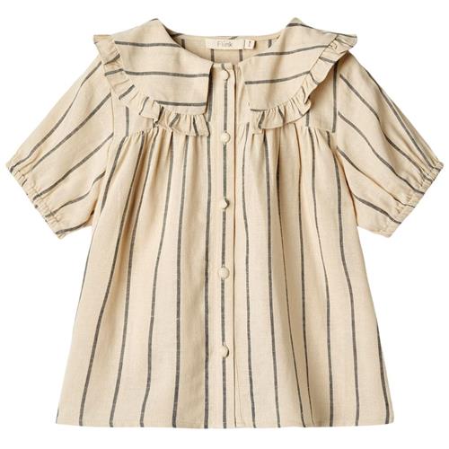 Fliink Vira Stribet Bluse Sandshell | Beige | 18 months