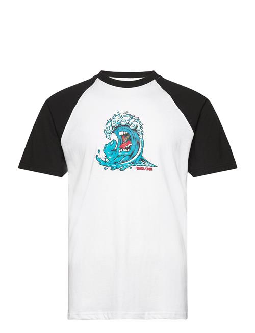 Santa Cruz Screaming Wave Front Raglan T-Shirt Santa Cruz White