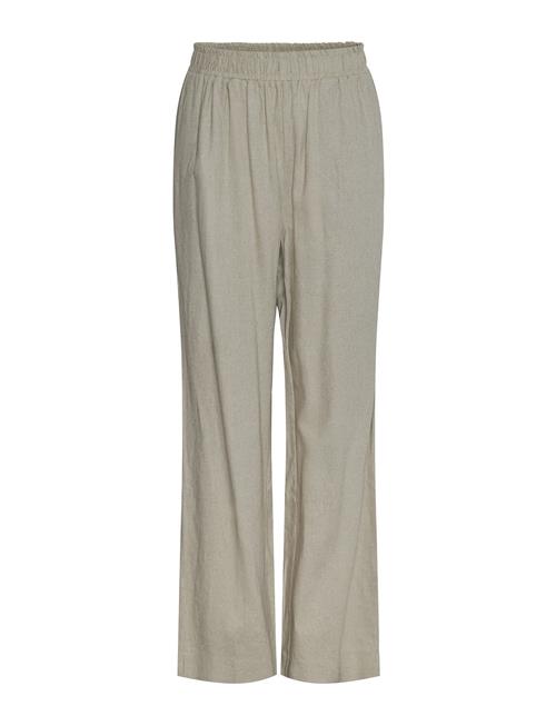 Se YAS Yasflaxy Hw Linen Pant Noos YAS Beige ved Booztlet