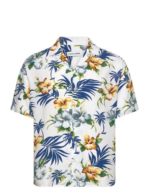 Jack & Jones Jjejeff Aop Resort Shirt Ss Sn Jack & J S White