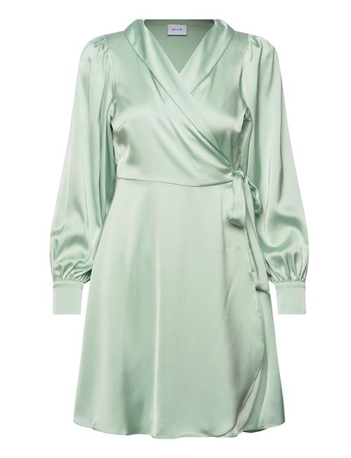 Vila Vienna Ravenna L/S Short Wrap Dress-Noos Vila Green