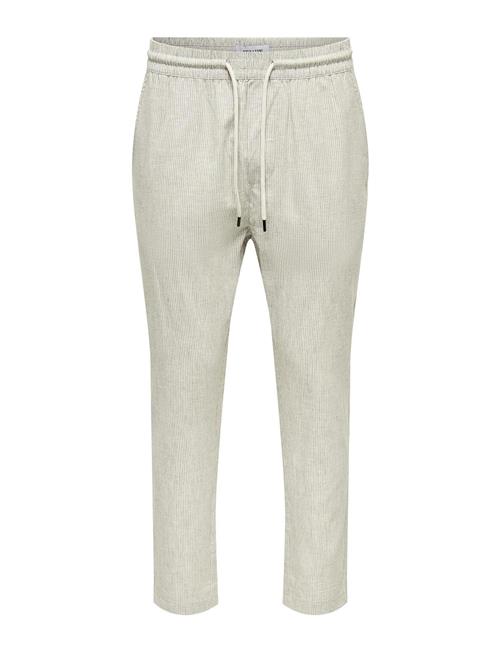 ONLY & SONS Onslinus Crop 0136 Stripe Linen Pant ONLY & SONS Cream