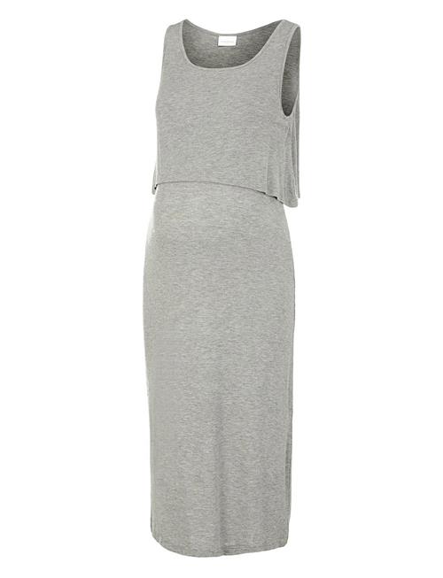 Se Mamalicious Mlbrynja June S/L Jrs Midi Dress 2F Mamalicious Grey ved Booztlet