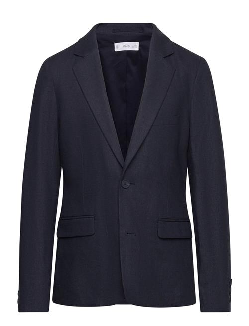 Linen Suit Jacket Mango Navy