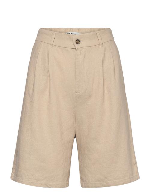 ONLY Onlcaro Hw Wide Linen Bl Shorts Cc Tlr ONLY Beige