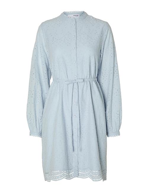 Slftatiana Ls Short Embr Dress Noos Selected Blue