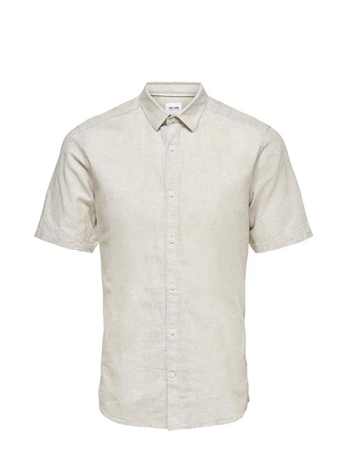 ONLY & SONS Onscaiden Ss Solid Linen Shirt Noos ONLY & SONS Cream