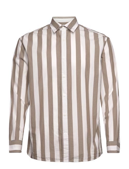 Slhregredster Shirt Stripe Ls W Selected Brown