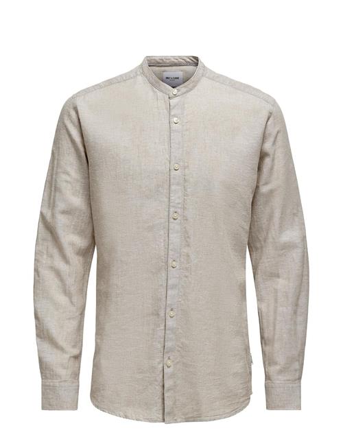 ONLY & SONS Onscaiden Ls Solid Linen Mao Shirt Noos ONLY & SONS Grey