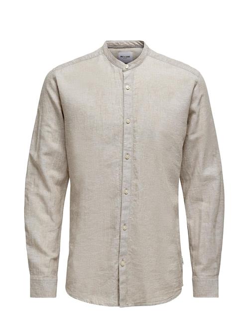 Onscaiden Ls Solid Linen Mao Shirt Noos ONLY & SONS Grey