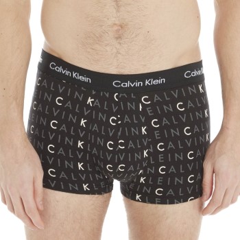 Calvin Klein 3P Cotton Stretch Low Rise Trunks Sort Mønster bomuld Small Herre