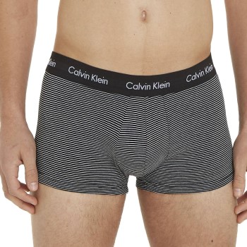 Calvin Klein 3P Cotton Stretch Low Rise Trunks Sort stribet bomuld Small Herre