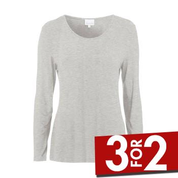 Damella Bamboo Long Sleeve Top Grå Bambus Medium Dame