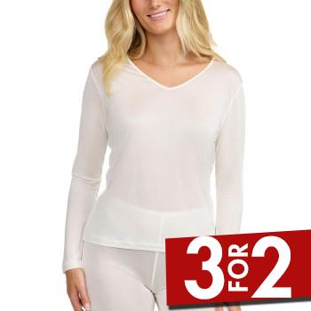 Se Damella Silk Long Sleeve Elfenben silke X-Small Dame ved Timarco