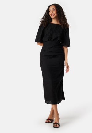 Se Bubbleroom Occasion Balloon Sleeve Bow Midi Dress Black 42 ved Bubbleroom