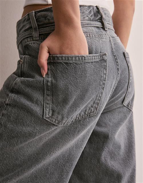 Only - Grå - Onlgianna Mw Straight Jeans DOT757