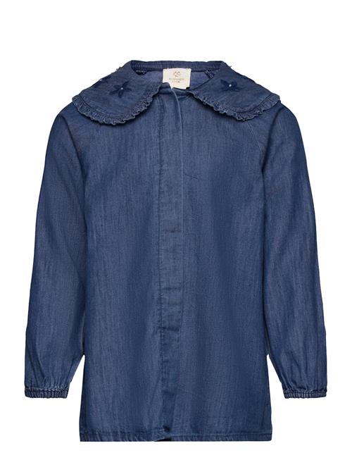 Copenhagen Colors Super Light Denim Blouse W. Embroidery Copenhagen Colors Blue