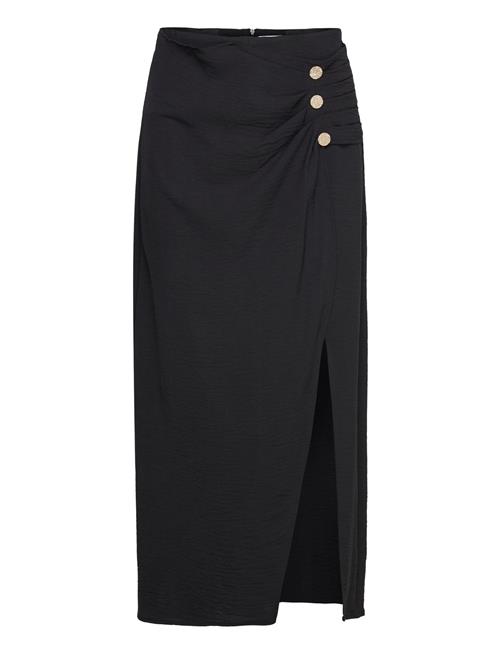 Bubbleroom Matilde Midi Button Skirt Bubbleroom Black