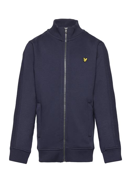 Lyle & Scott Junior Contrast Ottoman Zip Thru Funnel Lyle & Scott Junior Navy