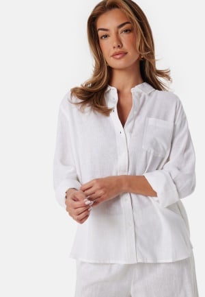 ONLY Tokyo Linen Blend Shirt Bright White XS