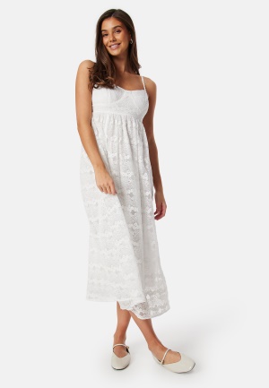 Bubbleroom Occasion Lace Strap Midi Dress White 34