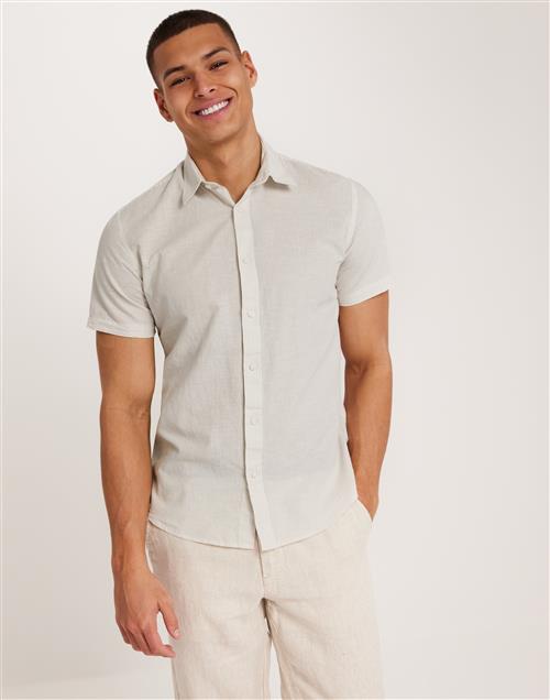 Selected Homme Slhreg-Summer Shirt Ss Noos Kortærmede skjorter Grå