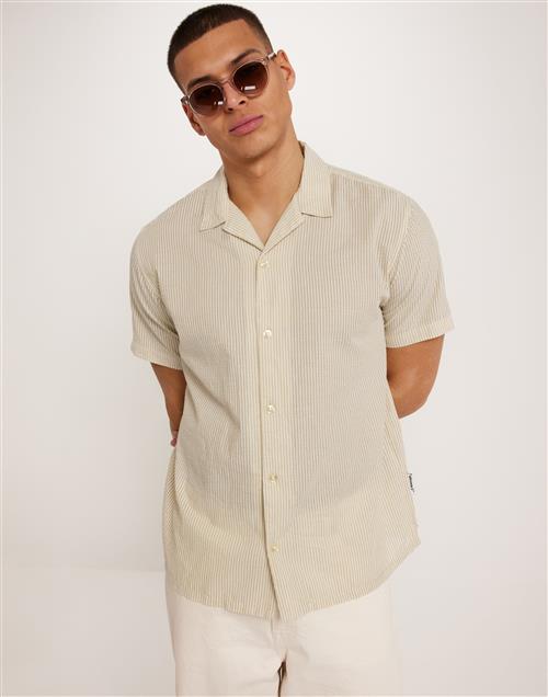 Jack & Jones Joreaster Palma Seersucker Shirt Ss Kortærmede skjorter Beige