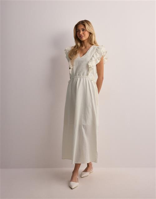 Se Selected Femme - Hvid - Slfhillie Ss Ankle Linen Dress B ved Nelly