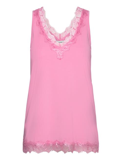 Rosemunde Rwbillie Sl Lace V-Neck Top Rosemunde Pink