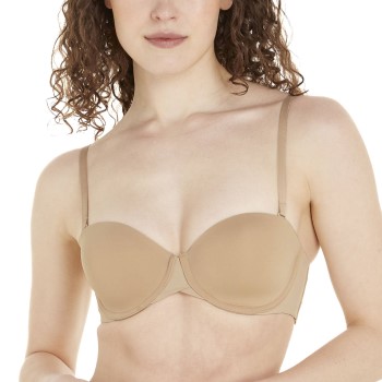 Calvin Klein Bh Strapless Lined Bra Beige A 80 Dame