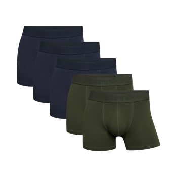 Resteröds 5P Organic Cotton Boxer Blå/Grøn økologisk bomuld Large Herre