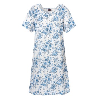 Se Trofé Trofe Roses Short Sleeves Nightdress Blå Mønster bomuld XX-Large Dame ved Timarco