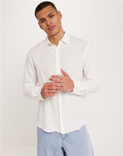 Jack & Jones Jprcclawrence Linen Shirt L/S Sn Hørskjorter Hvid