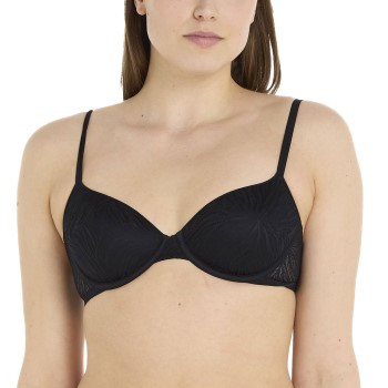 Calvin Klein Bh Sheer Marquisette Demi T-shirt Bra Sort polyamid A 75 Dame