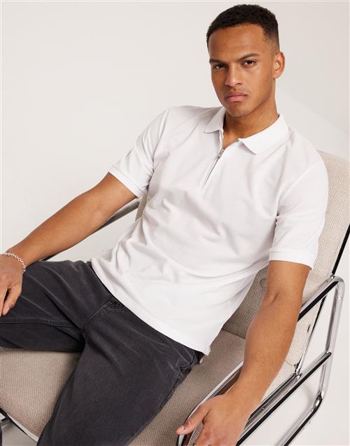 Jack & Jones Jjemac Zip Ss Polo Sn Kortærmede poloer Hvid