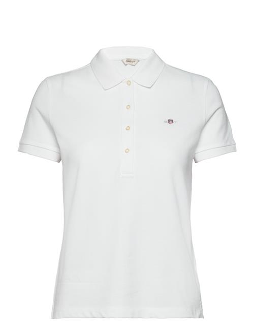 GANT Slim Sheild Cap Sleeve Pique Polo GANT White