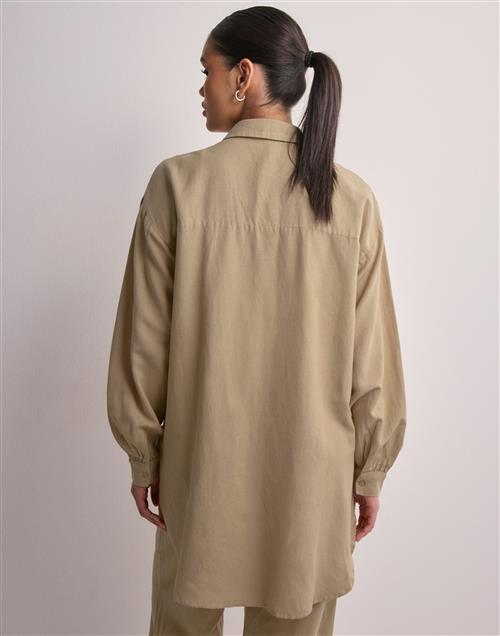 Pieces - Beige - Pcmilano Ls Loose Shirt