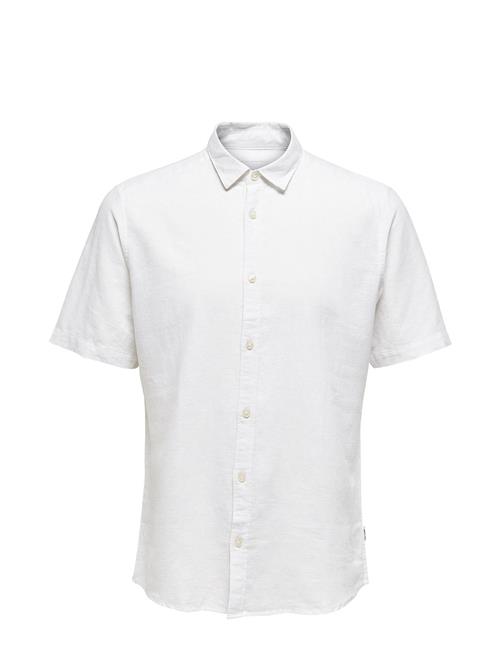 ONLY & SONS Onscaiden Ss Solid Linen Shirt Noos ONLY & SONS White