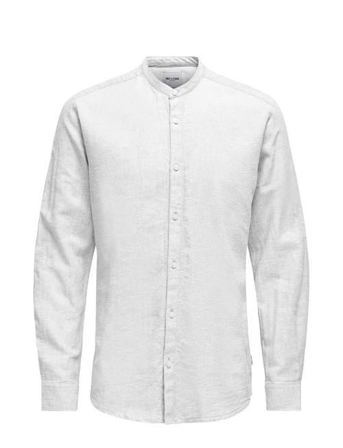 ONLY & SONS Onscaiden Life Ls Solid Linen Mao Noos ONLY & SONS White