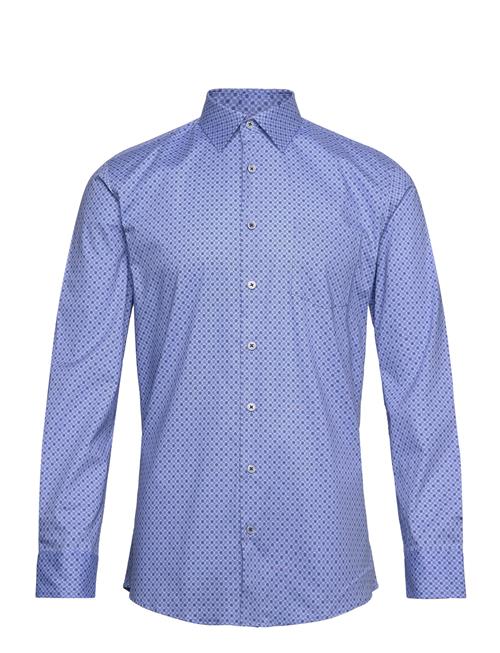 Aop Plain Stretch Shirt L/S Lindbergh Blue