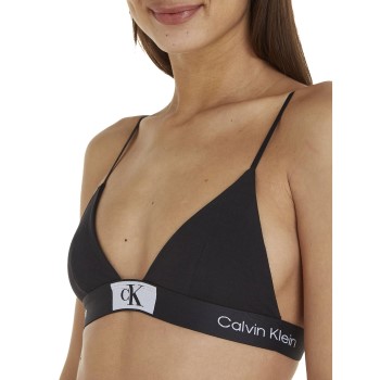 Calvin Klein Bh CK96 Triangle Bra Sort bomuld Large Dame