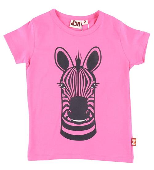 Se DYR-Cph T-shirt - Dyrgrowl - Super Pink Zebra ved KidsWorld