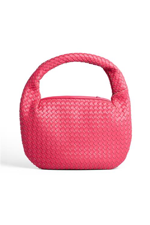 Se NA-KD Accessories Vævet afrundet skuldertaske - Pink ved NA-KD