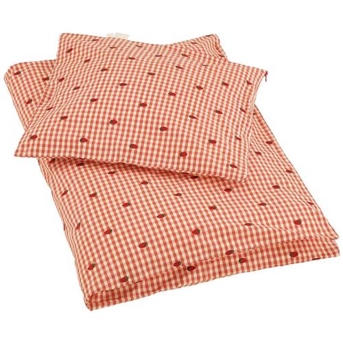 Flöss 70 x 100 / 40 x 45 Molly Gingham Baby Sengetøj Sæt Berry | Rød | 0