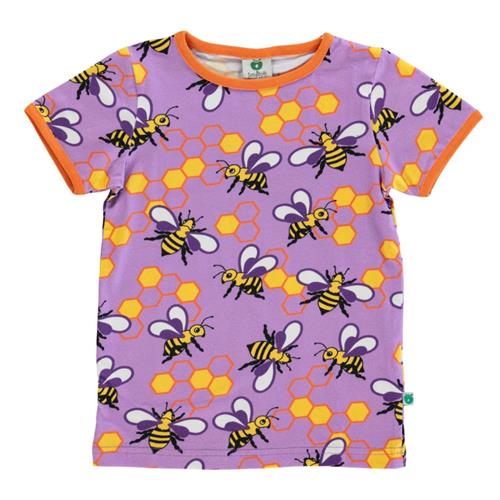 Se Småfolk Mønstret T-shirt Med Bier Viola | Lilla | 3-4 years ved Babyshop