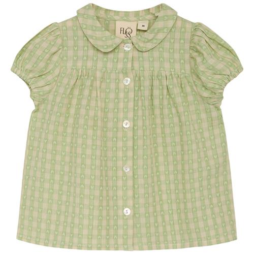 Flöss Stella Bluse Lime Gingham | Grønn | 86 cm